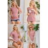 Ekouaer Womens Nursing Tops 3 Pack Short Sleeve Ribbed Breastfeeding Shirts Double Layer Maternity Shirt Pregnancy Clothes(Black/Grey/Pink)