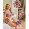 Ekouaer Womens Nursing Tops 3 Pack Short Sleeve Ribbed Breastfeeding Shirts Double Layer Maternity Shirt Pregnancy Clothes(Caramel/Grey/Wine Red)