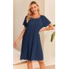 Ekouaer Women’s Nursing/Delivery/Labor/Hospital Nightdress Short Sleeve Maternity Nightgown with Button S-XXL(1 Navy Blue)