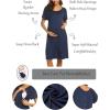 Ekouaer Women’s Nursing/Delivery/Labor/Hospital Nightdress Short Sleeve Maternity Nightgown with Button S-XXL(1 Navy Blue)