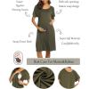 Ekouaer Women’s Nursing/Delivery/Labor/Hospital Nightdress Short Sleeve Maternity Nightgown with Button S-XXL(Army Green)