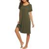 Ekouaer Women’s Nursing/Delivery/Labor/Hospital Nightdress Short Sleeve Maternity Nightgown with Button S-XXL(Army Green)