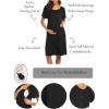 Ekouaer Women’s Nursing/Delivery/Labor/Hospital Nightdress Short Sleeve Maternity Nightgown with Button S-XXL(Black)