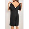 Ekouaer Women’s Nursing/Delivery/Labor/Hospital Nightdress Short Sleeve Maternity Nightgown with Button S-XXL(Black)