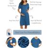 Ekouaer Women’s Nursing/Delivery/Labor/Hospital Nightdress Short Sleeve Maternity Nightgown with Button S-XXL(Blue)