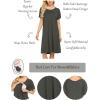 Ekouaer Women’s Nursing/Delivery/Labor/Hospital Nightdress Short Sleeve Maternity Nightgown with Button S-XXL(Dark Grey)