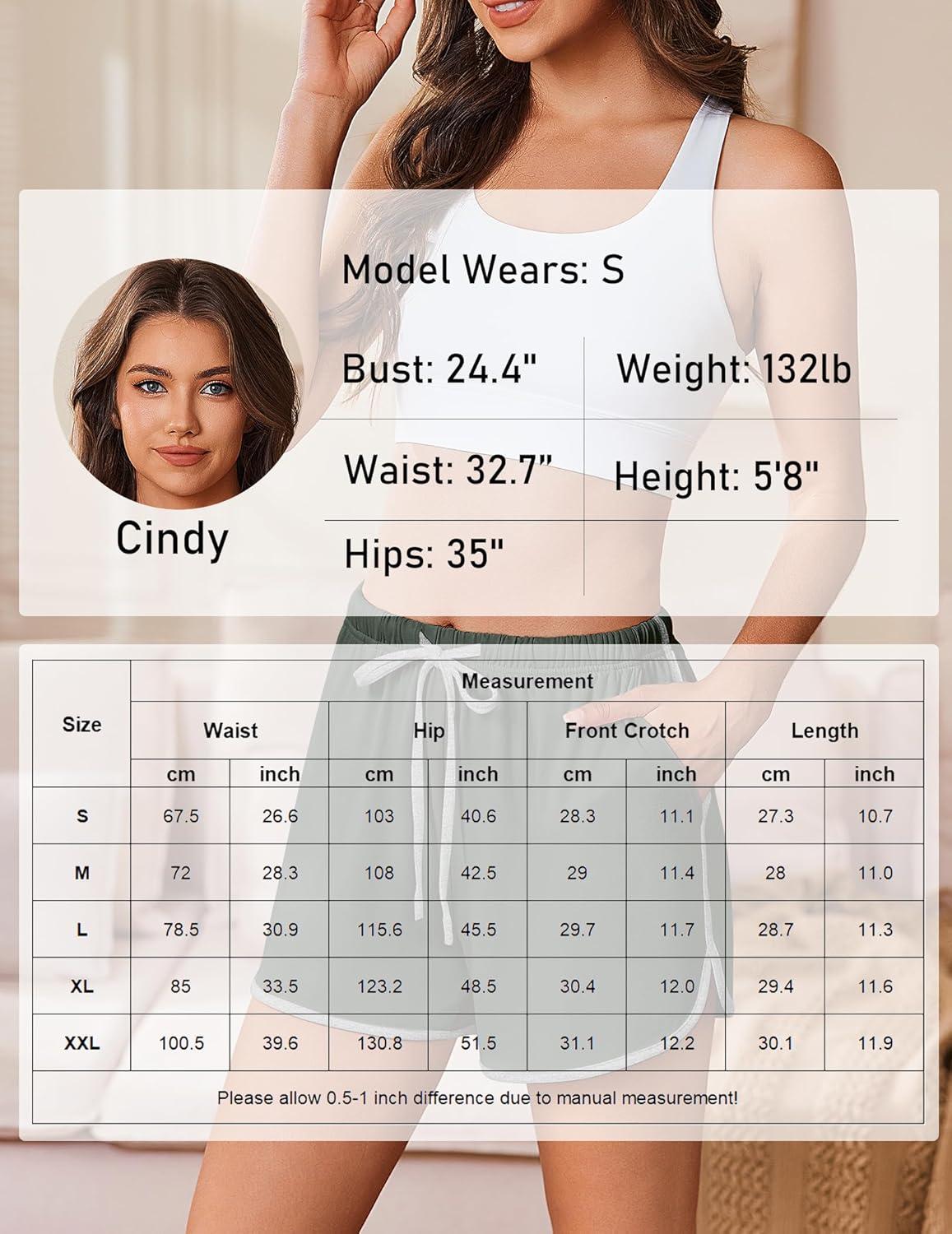 imageEkouaer Womens Pajama Shorts Elastic Waist Sleep Shorts Stylish Lounge Shorts Casual Comfy Sweat ShortsArmy Green
