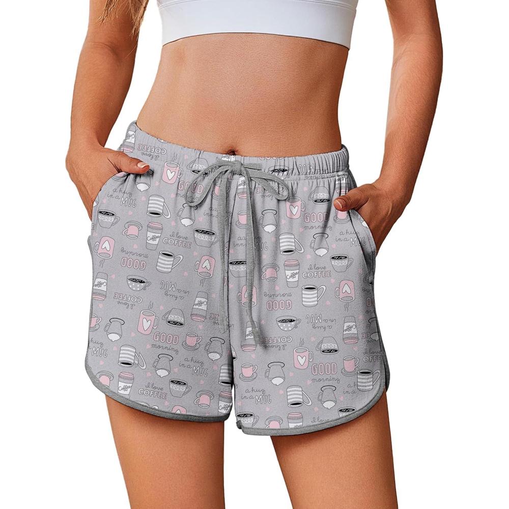 imageEkouaer Womens Pajama Shorts Elastic Waist Sleep Shorts Stylish Lounge Shorts Casual Comfy Sweat ShortsButterfly