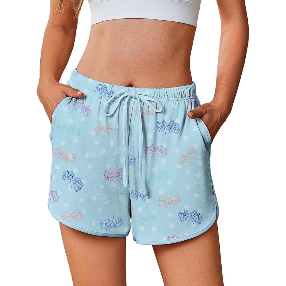 imageEkouaer Womens Pajama Shorts Elastic Waist Sleep Shorts Stylish Lounge Shorts Casual Comfy Sweat ShortsCoffee Cup