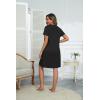 EKOUAER Women Zipper Robes Short Bathrobe Lightweight Mumu Duster House Coat with Pockets Soft Moo Moo Nightgown(Black)