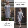 EKOUAER Women Zipper Robes Short Bathrobe Lightweight Mumu Duster House Coat with Pockets Soft Moo Moo Nightgown(Flora White)