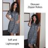 EKOUAER Women Zipper Robes Short Bathrobe Lightweight Mumu Duster House Coat with Pockets Soft Moo Moo Nightgown(Floral Black)
