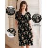 EKOUAER Women Zipper Robes Short Bathrobe Lightweight Mumu Duster House Coat with Pockets Soft Moo Moo Nightgown(Floral Black a)