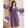 EKOUAER Women Zipper Robes Short Bathrobe Lightweight Mumu Duster House Coat with Pockets Soft Moo Moo Nightgown(Floral Purple)
