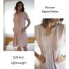 EKOUAER Women Zipper Robes Short Bathrobe Lightweight Mumu Duster House Coat with Pockets Soft Moo Moo Nightgown(Misty Rose)
