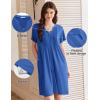 EKOUAER Women Zipper Robes Short Bathrobe Lightweight Mumu Duster House Coat with Pockets Soft Moo Moo Nightgown(Royal Blue)