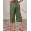 EKOUAER Womens Capri Pajama Pants Wide Leg Lounge Sleep Pants Soft Comfy Drawstring Pj Bottoms with Pockets(Army Green)