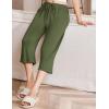EKOUAER Womens Capri Pajama Pants Wide Leg Lounge Sleep Pants Soft Comfy Drawstring Pj Bottoms with Pockets(Army Green)