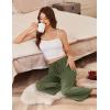 EKOUAER Womens Capri Pajama Pants Wide Leg Lounge Sleep Pants Soft Comfy Drawstring Pj Bottoms with Pockets(Army Green)
