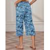 EKOUAER Womens Capri Pajama Pants Wide Leg Lounge Sleep Pants Soft Comfy Drawstring Pj Bottoms with Pockets(Blue Letter)