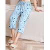 EKOUAER Womens Capri Pajama Pants Wide Leg Lounge Sleep Pants Soft Comfy Drawstring Pj Bottoms with Pockets(Blue Moon)