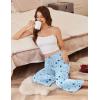 EKOUAER Womens Capri Pajama Pants Wide Leg Lounge Sleep Pants Soft Comfy Drawstring Pj Bottoms with Pockets(Blue Moon)