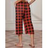 EKOUAER Womens Capri Pajama Pants Wide Leg Lounge Sleep Pants Soft Comfy Drawstring Pj Bottoms with Pockets(Buffalo Plaid)