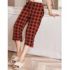 EKOUAER Womens Capri Pajama Pants Wide Leg Lounge Sleep Pants Soft Comfy Drawstring Pj Bottoms with Pockets(Buffalo Plaid)