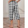 EKOUAER Womens Capri Pajama Pants Wide Leg Lounge Sleep Pants Soft Comfy Drawstring Pj Bottoms with Pockets(Checkered)