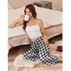 EKOUAER Womens Capri Pajama Pants Wide Leg Lounge Sleep Pants Soft Comfy Drawstring Pj Bottoms with Pockets(Checkered)