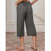 EKOUAER Womens Capri Pajama Pants Wide Leg Lounge Sleep Pants Soft Comfy Drawstring Pj Bottoms with Pockets(Dark Heather Gray)