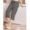 EKOUAER Womens Capri Pajama Pants Wide Leg Lounge Sleep Pants Soft Comfy Drawstring Pj Bottoms with Pockets(Dark Heather Gray)