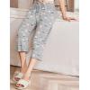 EKOUAER Womens Capri Pajama Pants Wide Leg Lounge Sleep Pants Soft Comfy Drawstring Pj Bottoms with Pockets(Grey Pink)