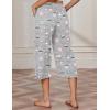 EKOUAER Womens Capri Pajama Pants Wide Leg Lounge Sleep Pants Soft Comfy Drawstring Pj Bottoms with Pockets(Grey Pink)