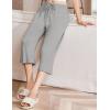 EKOUAER Womens Capri Pajama Pants Wide Leg Lounge Sleep Pants Soft Comfy Drawstring Pj Bottoms with Pockets(Pale Heather Gray)