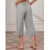 EKOUAER Womens Capri Pajama Pants Wide Leg Lounge Sleep Pants Soft Comfy Drawstring Pj Bottoms with Pockets(Pale Heather Gray)