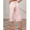 EKOUAER Womens Capri Pajama Pants Wide Leg Lounge Sleep Pants Soft Comfy Drawstring Pj Bottoms with Pockets(Pink Leopard)