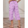 EKOUAER Womens Capri Pajama Pants Wide Leg Lounge Sleep Pants Soft Comfy Drawstring Pj Bottoms with Pockets(Pink Love)