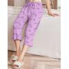 EKOUAER Womens Capri Pajama Pants Wide Leg Lounge Sleep Pants Soft Comfy Drawstring Pj Bottoms with Pockets(Pink Love)