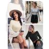 Ekouaer 3 Pack Womens Long Sleeve Shirts Boat Neck Ribbed Thermal Undershirts Lightweight Basic Top XS-XXL(Black/White/Pink)