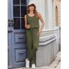 Ekouaer Jumpsuits for Women Casual Sleeveless 2026 Summer Romper Dressy Vacation One Piece Outfits Fashion Travel Clothes(Army Green)
