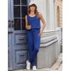 Ekouaer Jumpsuits for Women Casual Sleeveless 2026 Summer Romper Dressy Vacation One Piece Outfits Fashion Travel Clothes(Blue)