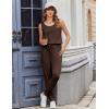 Ekouaer Jumpsuits for Women Casual Sleeveless 2026 Summer Romper Dressy Vacation One Piece Outfits Fashion Travel Clothes(Brown)
