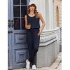 Ekouaer Jumpsuits for Women Casual Sleeveless 2026 Summer Romper Dressy Vacation One Piece Outfits Fashion Travel Clothes(Dark Blue)