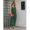 Ekouaer Jumpsuits for Women Casual Sleeveless 2026 Summer Romper Dressy Vacation One Piece Outfits Fashion Travel Clothes(Dark Green)