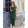 Ekouaer Jumpsuits for Women Casual Sleeveless 2026 Summer Romper Dressy Vacation One Piece Outfits Fashion Travel Clothes(Dark Green)