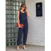 Ekouaer Jumpsuits for Women Casual Sleeveless 2026 Summer Romper Dressy Vacation One Piece Outfits Fashion Travel Clothes(Navy Blue)