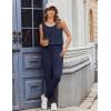 Ekouaer Jumpsuits for Women Casual Sleeveless 2026 Summer Romper Dressy Vacation One Piece Outfits Fashion Travel Clothes(Navy Blue)
