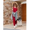 Ekouaer Jumpsuits for Women Casual Sleeveless 2026 Summer Romper Dressy Vacation One Piece Outfits Fashion Travel Clothes(Red)