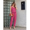 Ekouaer Jumpsuits for Women Casual Sleeveless 2026 Summer Romper Dressy Vacation One Piece Outfits Fashion Travel Clothes(Rose Red)